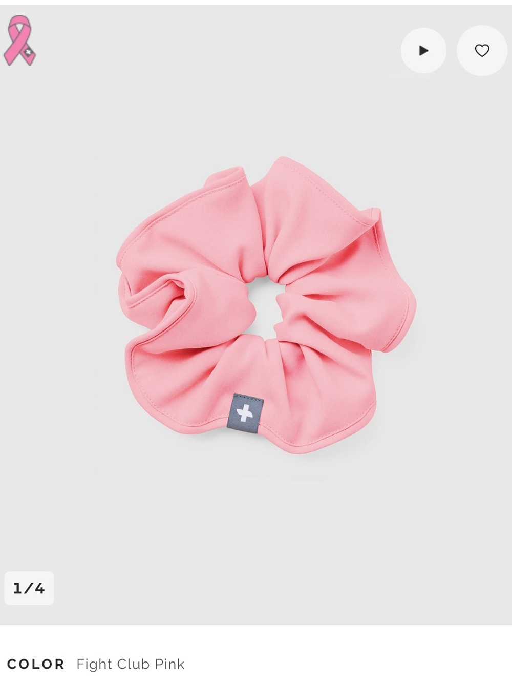 Figs Fight Club Pink Scrunchie